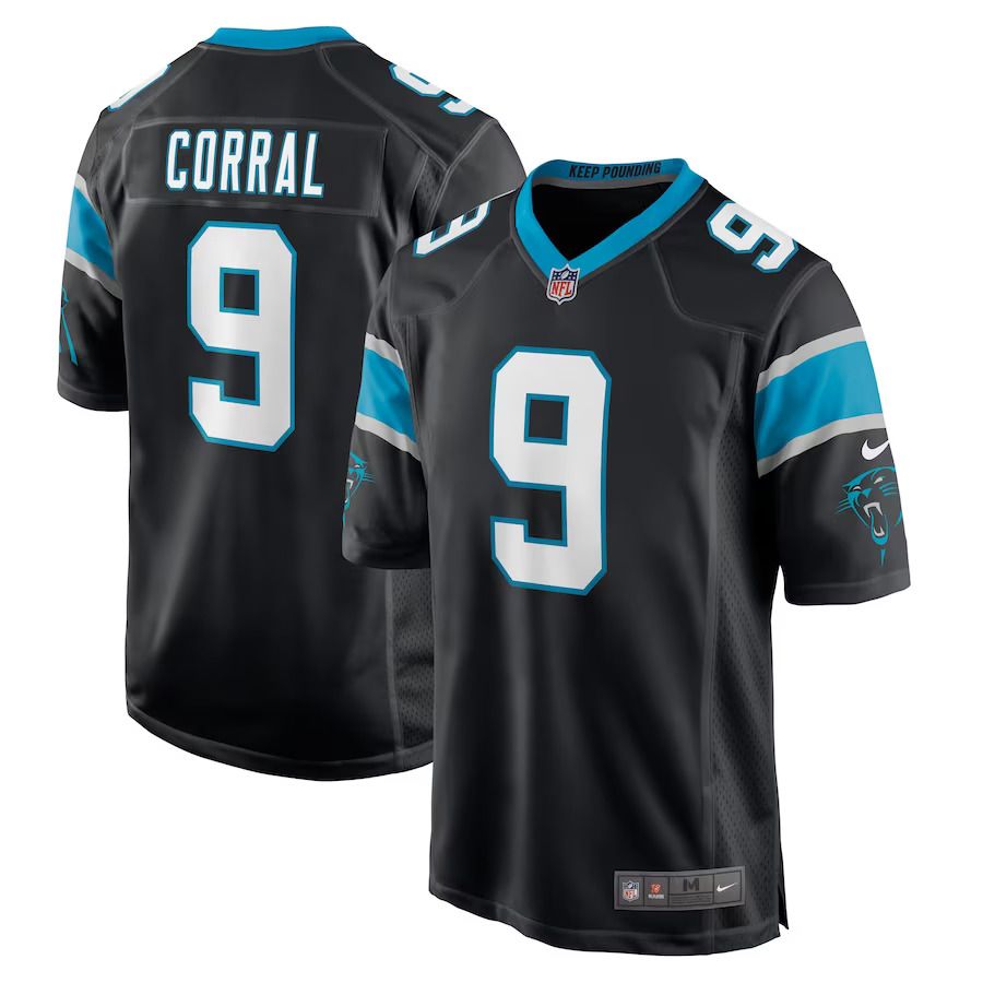 Men Carolina Panthers 9 Matt Corral Nike Black Player Game NFL Jersey